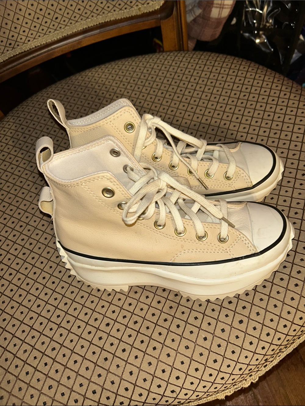 Converse Women's Cream High-Top Platform Sneakers